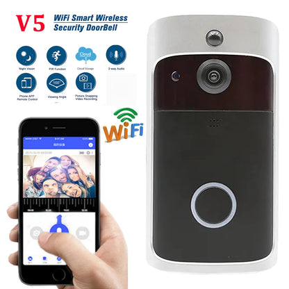 V5 Wireless Smart Doorbell Intercom System with HD Video Camera - Elevate Your Home Security!