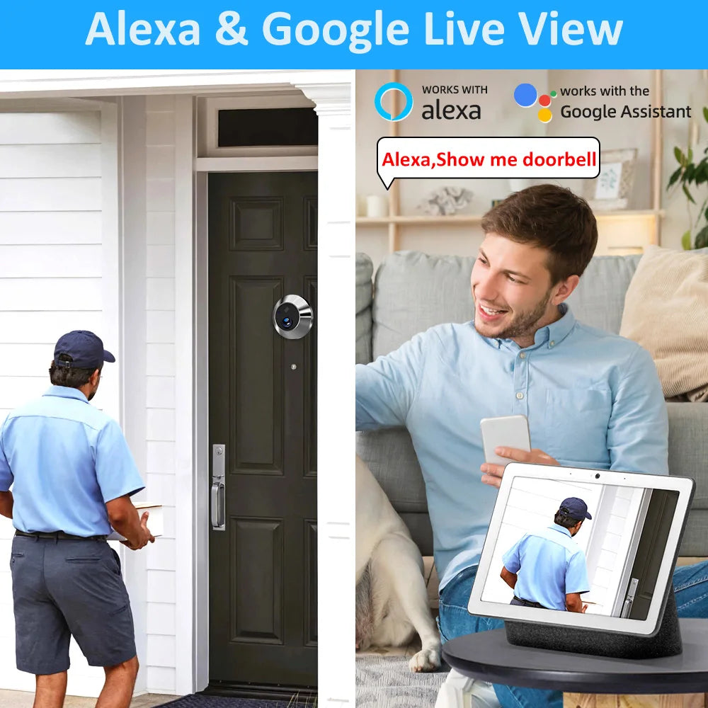 Innovative 4.3'' Wireless Doorbell Camera with 3MP HD, 140° Wide-Angle IR Night Vision, and 5000mAh Battery - Stay Connected with Motion Detection!