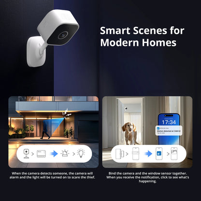 SONOFF Slim Gen2 WiFi Smart Home Security Camera - 1080P HD, Motion Detection Alerts, Night Vision, Compatible with Alexa & Google Home