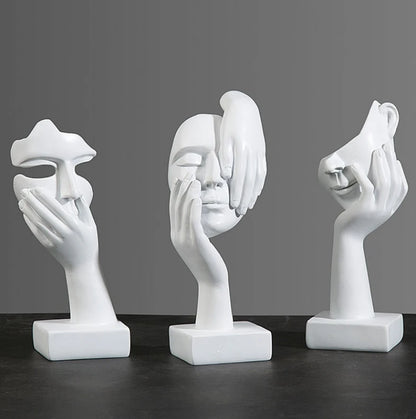 Resin Abstract Face Mask Sculpture – Modern Home & Office Table Décor