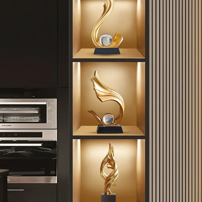 Golden Infinity Sculpture – Modern Luxury Art Decor