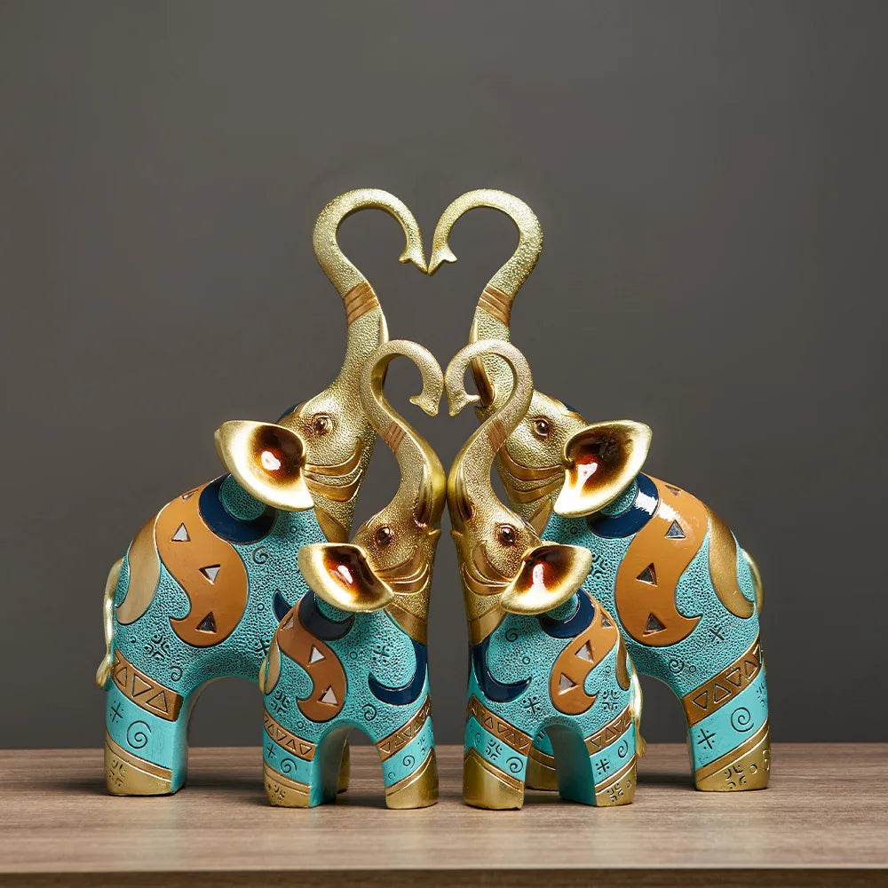 Elegant Elephant Couple Statue – Love, Luck & Harmony Home Décor