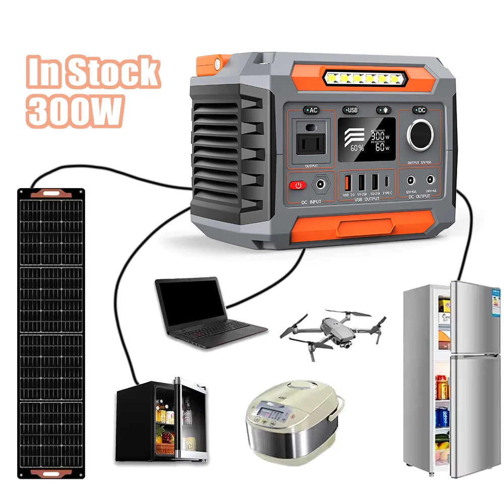 Portable Power Station – 2000W/600W/500W LiFePO4 Solar Generator for Home & Outdoor Camping