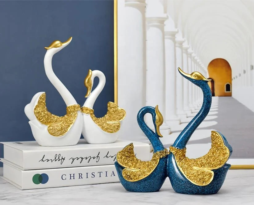 Elegant Swan Resin Sculpture – A Symbol of Love &amp; Timeless Beauty