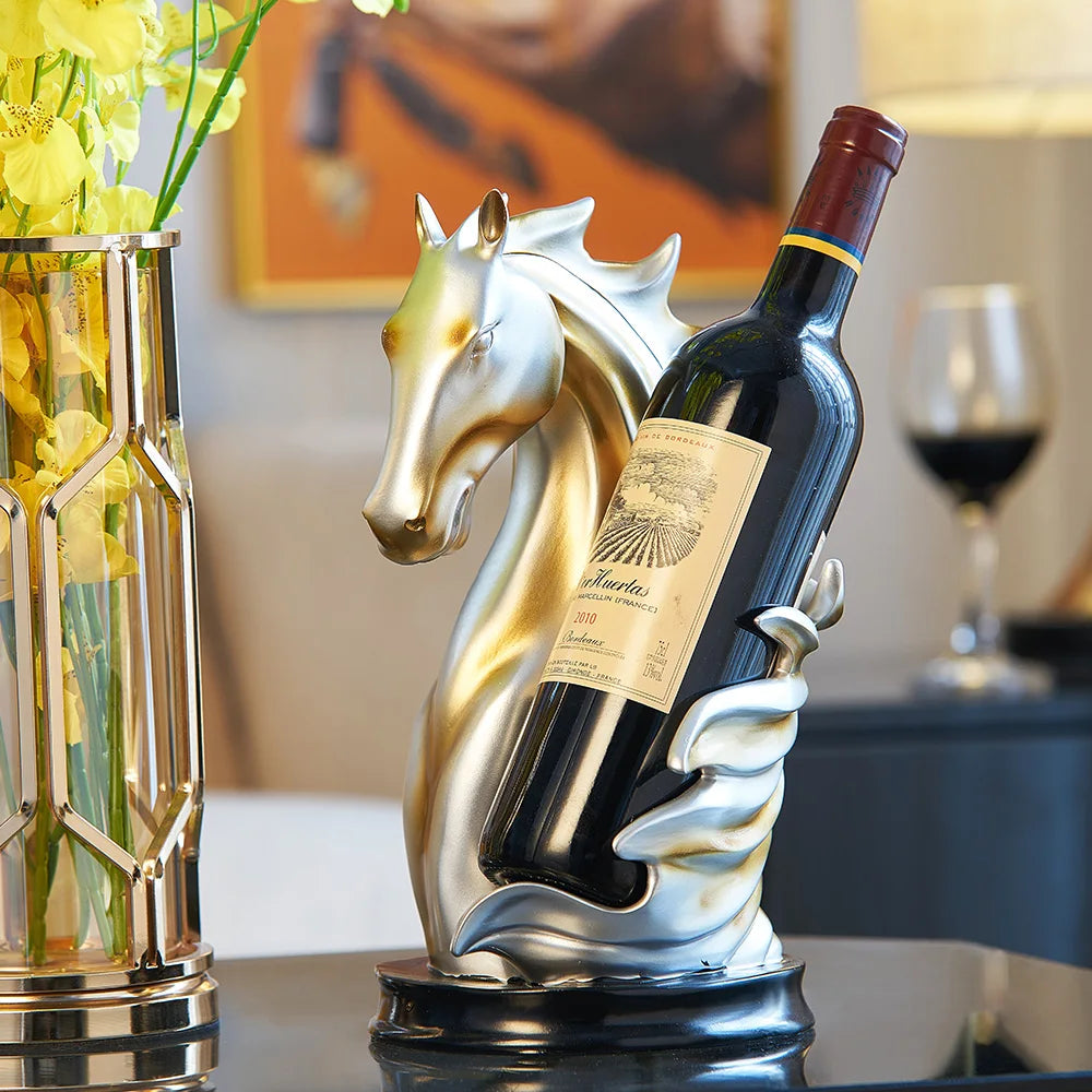 Luxury Horse Wine Bottle Holder – Elegant Bar & Home Decor