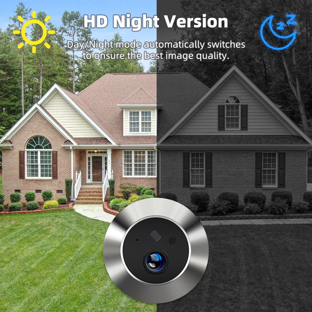 Innovative 4.3'' Wireless Doorbell Camera with 3MP HD, 140° Wide-Angle IR Night Vision, and 5000mAh Battery - Stay Connected with Motion Detection!