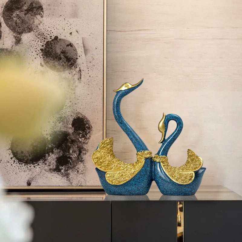 Elegant Swan Resin Sculpture – A Symbol of Love &amp; Timeless Beauty