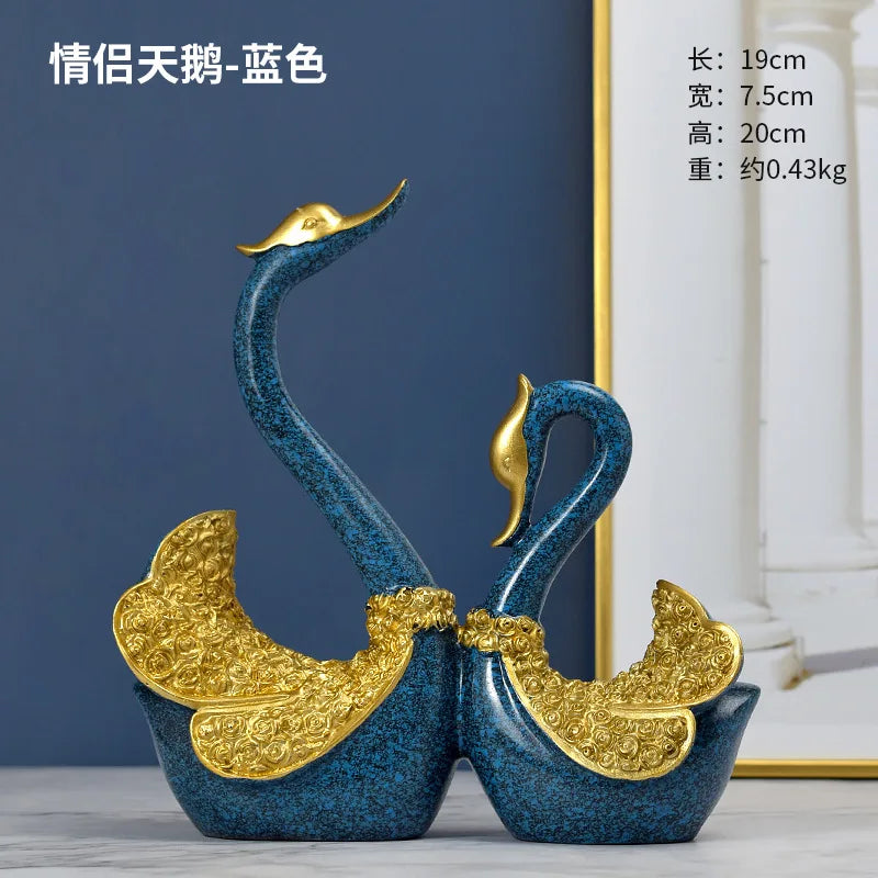 Elegant Swan Resin Sculpture – A Symbol of Love &amp; Timeless Beauty