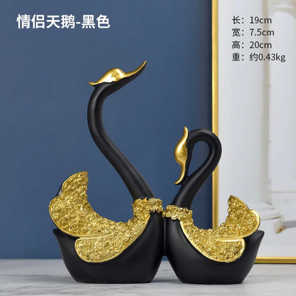 Elegant Swan Resin Sculpture – A Symbol of Love &amp; Timeless Beauty