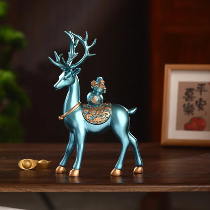 Luxury Golden Deer Figurine Set – Elegant Home &amp; Holiday Decor