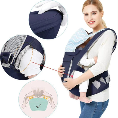 15 in 1 Ergonomic Hip Seat Carrier Cotton Baby Carrier with Hood Front & Back Popular Backpack Outdoor Use Wholesale Cotton