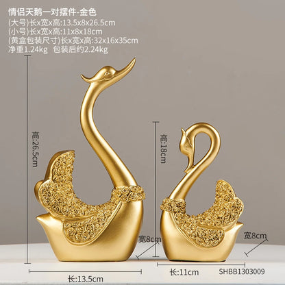 Luxury Gold & Jade-Inspired Decorative Sculptures – Elegant Home & Office Accents