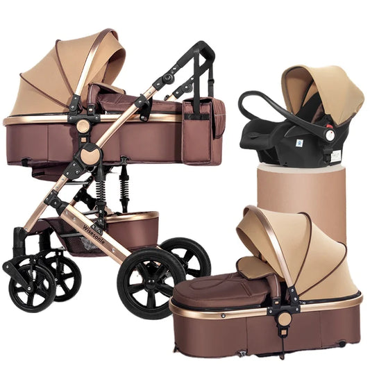 Luxury 3-in-1 Baby Stroller with Car Seat & Bassinet – All-Terrain Travel System