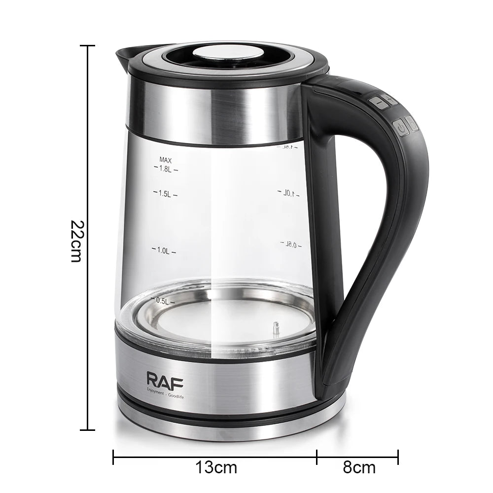 RAF Premium Glass Electric Kettle – Fast Boiling &amp; Stylish Design!