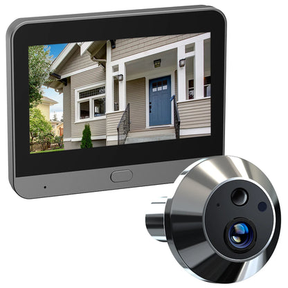 Innovative 4.3'' Wireless Doorbell Camera with 3MP HD, 140° Wide-Angle IR Night Vision, and 5000mAh Battery - Stay Connected with Motion Detection!