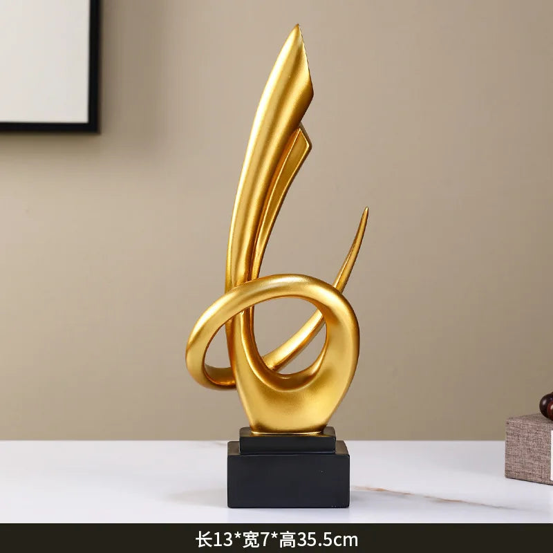 Golden Infinity Sculpture – Modern Luxury Art Decor