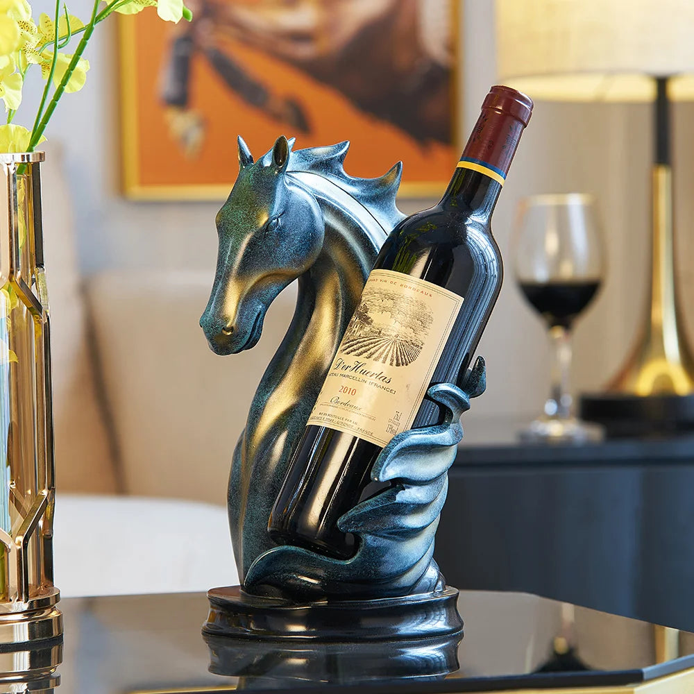 Luxury Horse Wine Bottle Holder – Elegant Bar & Home Decor