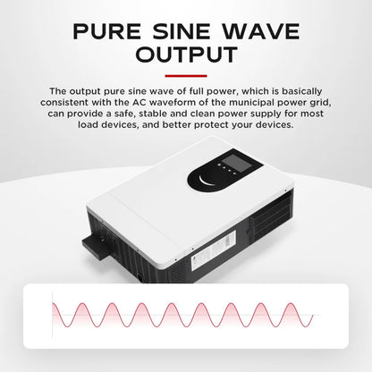 Off-Grid Pure Sine Wave MPPT Hybrid Inverter – 12V/24V DC with Built-in Solar Controller