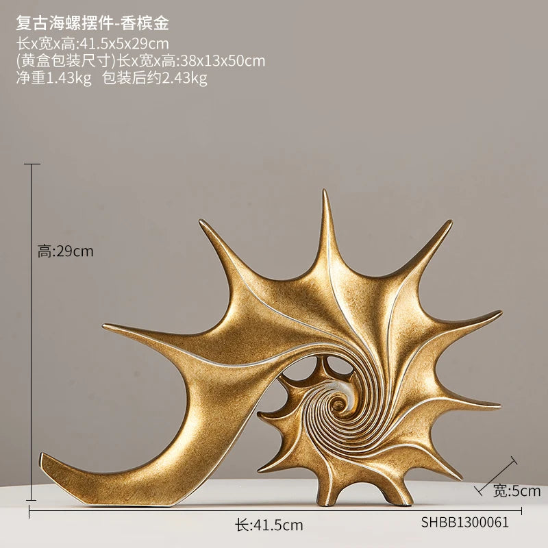 Luxury Gold & Jade-Inspired Decorative Sculptures – Elegant Home & Office Accents