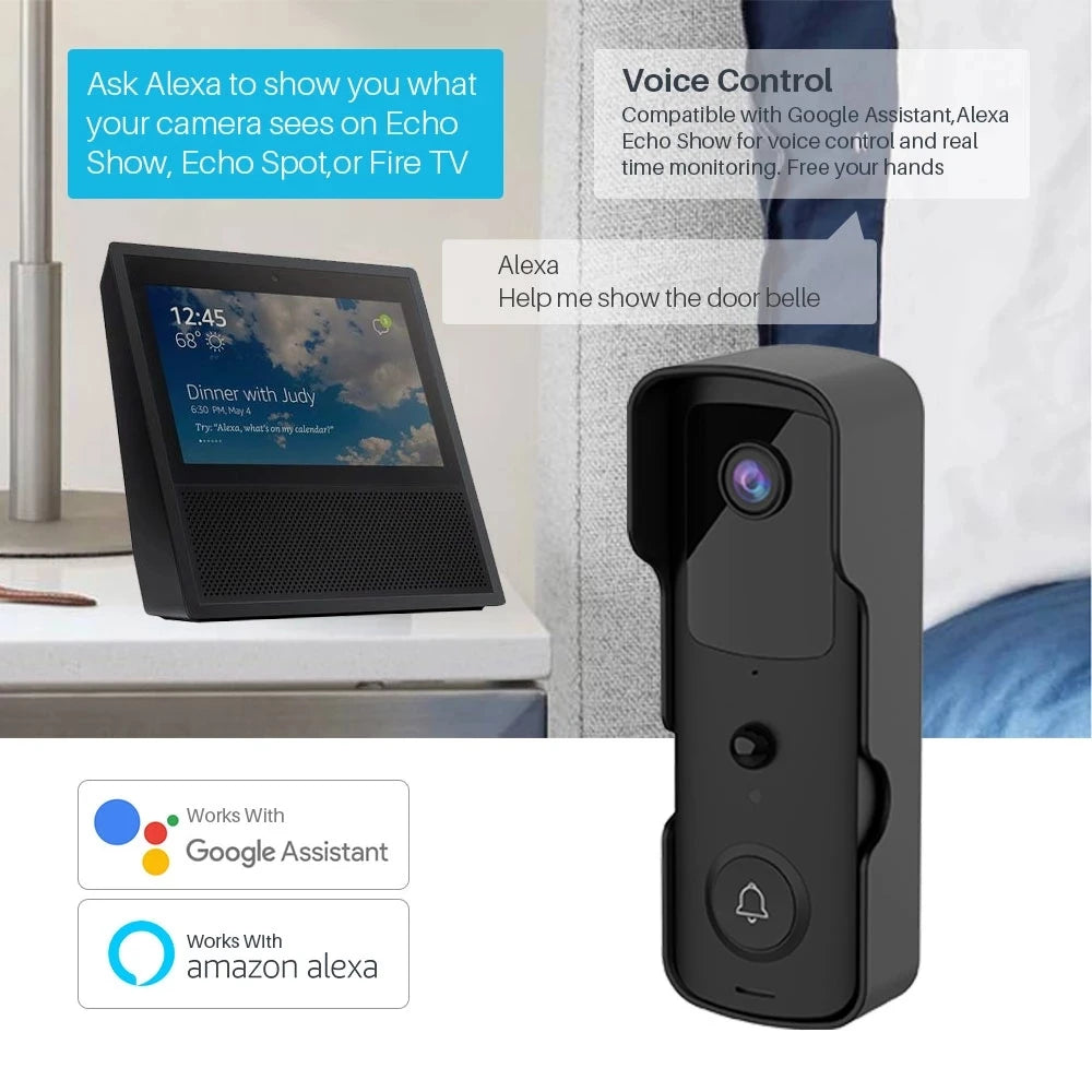 Innovative Tuya Smart Video Doorbell - 1080P WiFi Video Intercom with Two-Way Audio, Compatible with Alexa Echo Show and Google Home