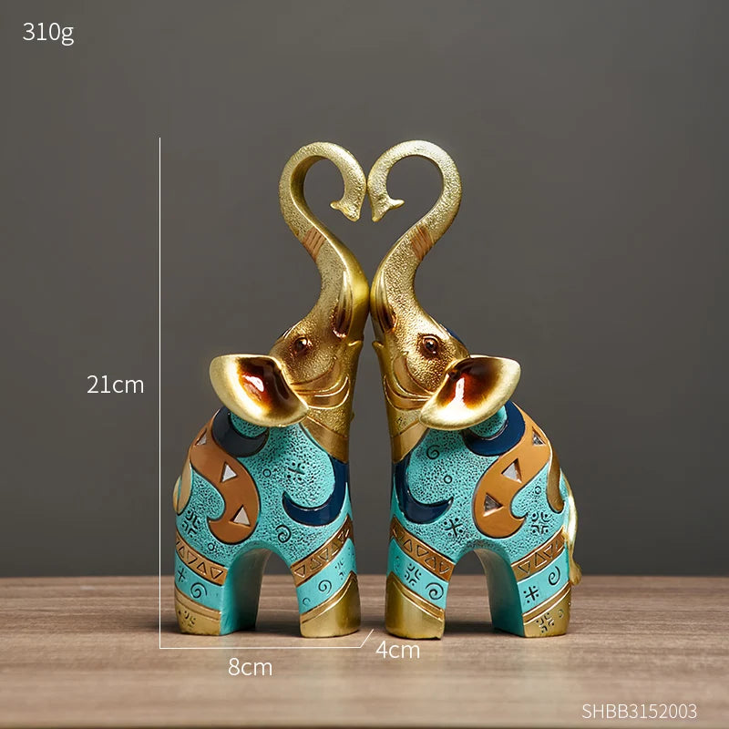 Elegant Elephant Couple Statue – Love, Luck & Harmony Home Décor