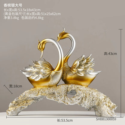 Luxury Gold & Jade-Inspired Decorative Sculptures – Elegant Home & Office Accents