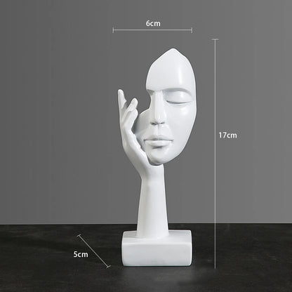 Resin Abstract Face Mask Sculpture – Modern Home & Office Table Décor