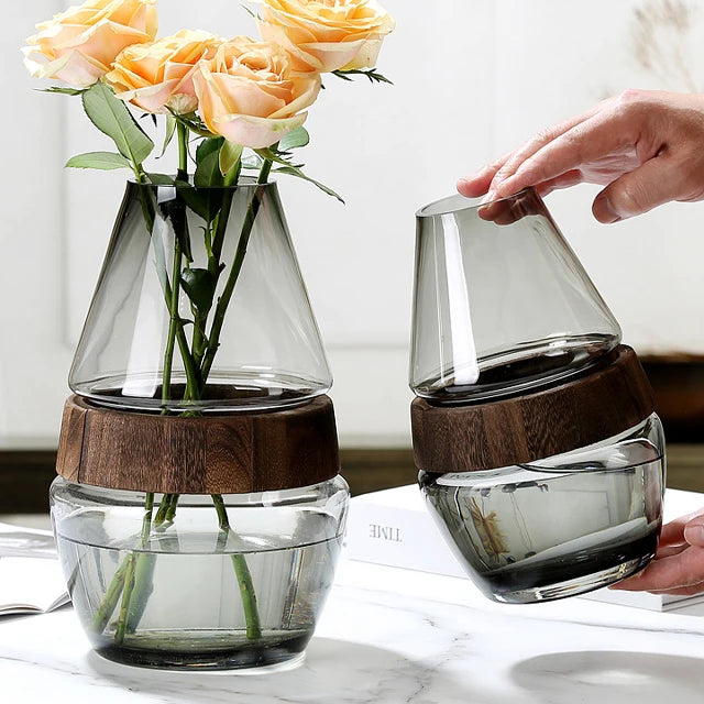 Modern European Style Glass Vase – Elegant Tabletop Décor for Home &amp; Weddings