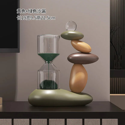 Zen Balance Stone Hourglass – Modern Sand Timer & Decorative Sculpture