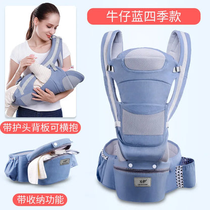 15 in 1 Ergonomic Hip Seat Carrier Cotton Baby Carrier with Hood Front & Back Popular Backpack Outdoor Use Wholesale Cotton