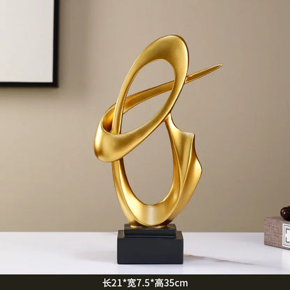 Golden Infinity Sculpture – Modern Luxury Art Decor