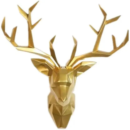 Modern Geometric Deer Head Wall Art – Stylish 3D Sculpture for Home & Office Décor