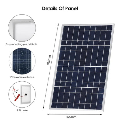 300W/600W Solar Panel Kit Complete 12V Polycrystalline USB Power Portable Outdoor Rechargeable Solar Cell Solar Generator