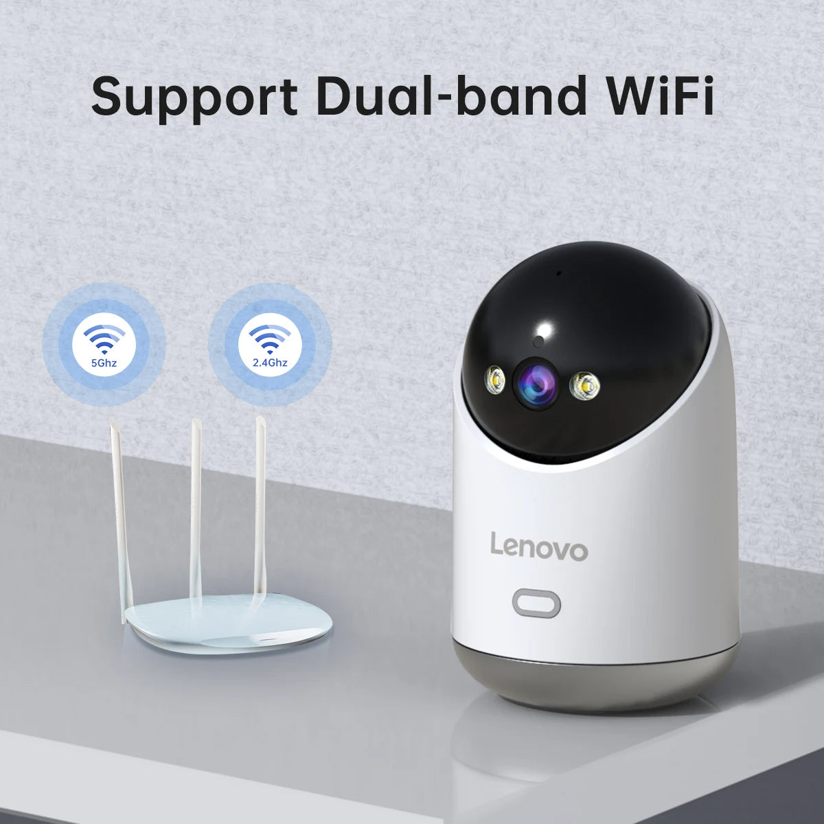 Lenovo 3MP WiFi Smart Home Indoor Security Camera - Wireless IP Surveillance with Auto Tracking for Enhanced Safety and Baby Monitoring